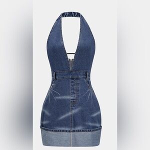MICAS Chic Blue Denim Halter Overalls